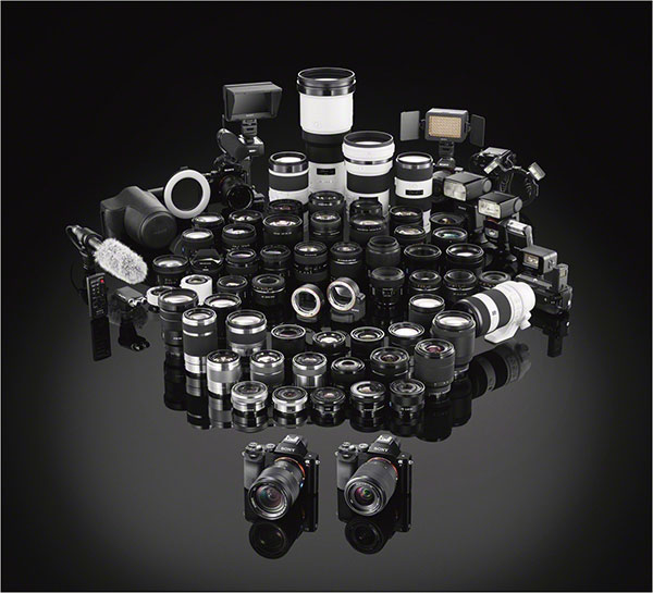 Large amount of camera lenses 