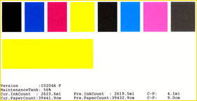 Epson Ink Consumption Cumulative Data from Nozzle Check